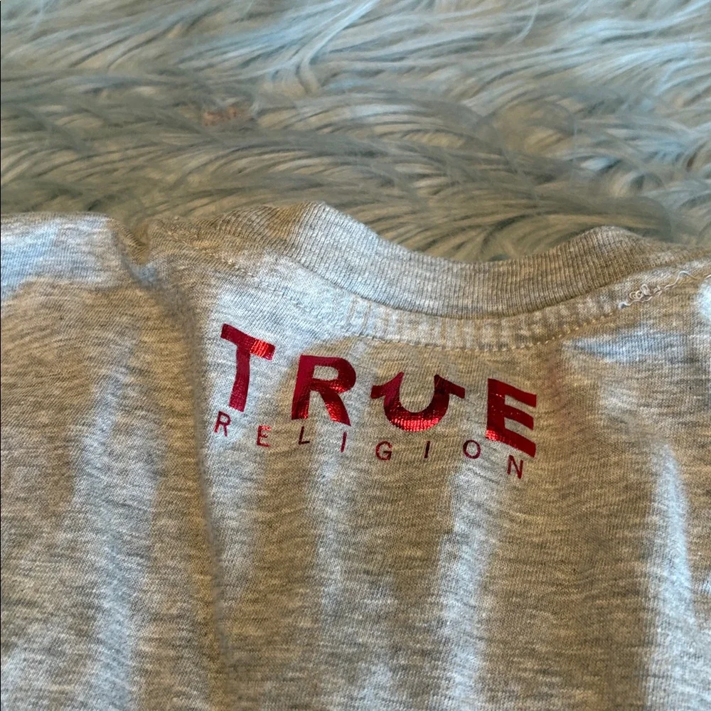True Religion Heather Gray Crewneck Short Sleeve T-Shirt Sz L